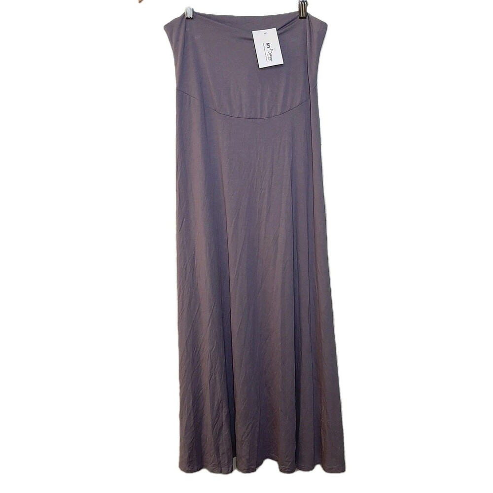 NEW My Bump Skirt Taupe Women Size L Maternity Rayon Blend Long Made In The USA